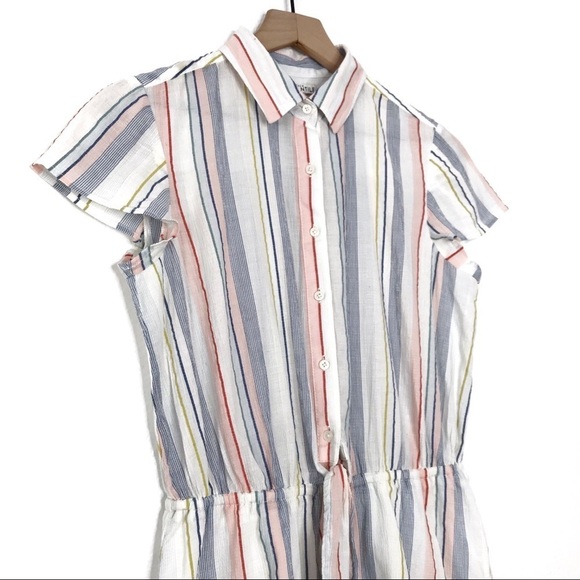 J.CREW MERCANTILE Seersucker Collared Tie Font Stripe Dress S NWT - Picture 5 of 12